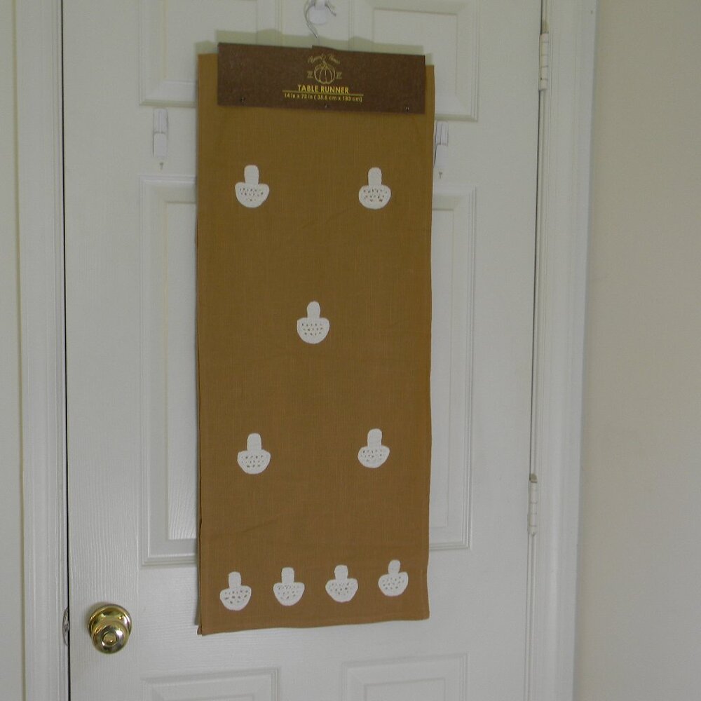 Harvest Home Table Runner Mushroom Light Brown NWT